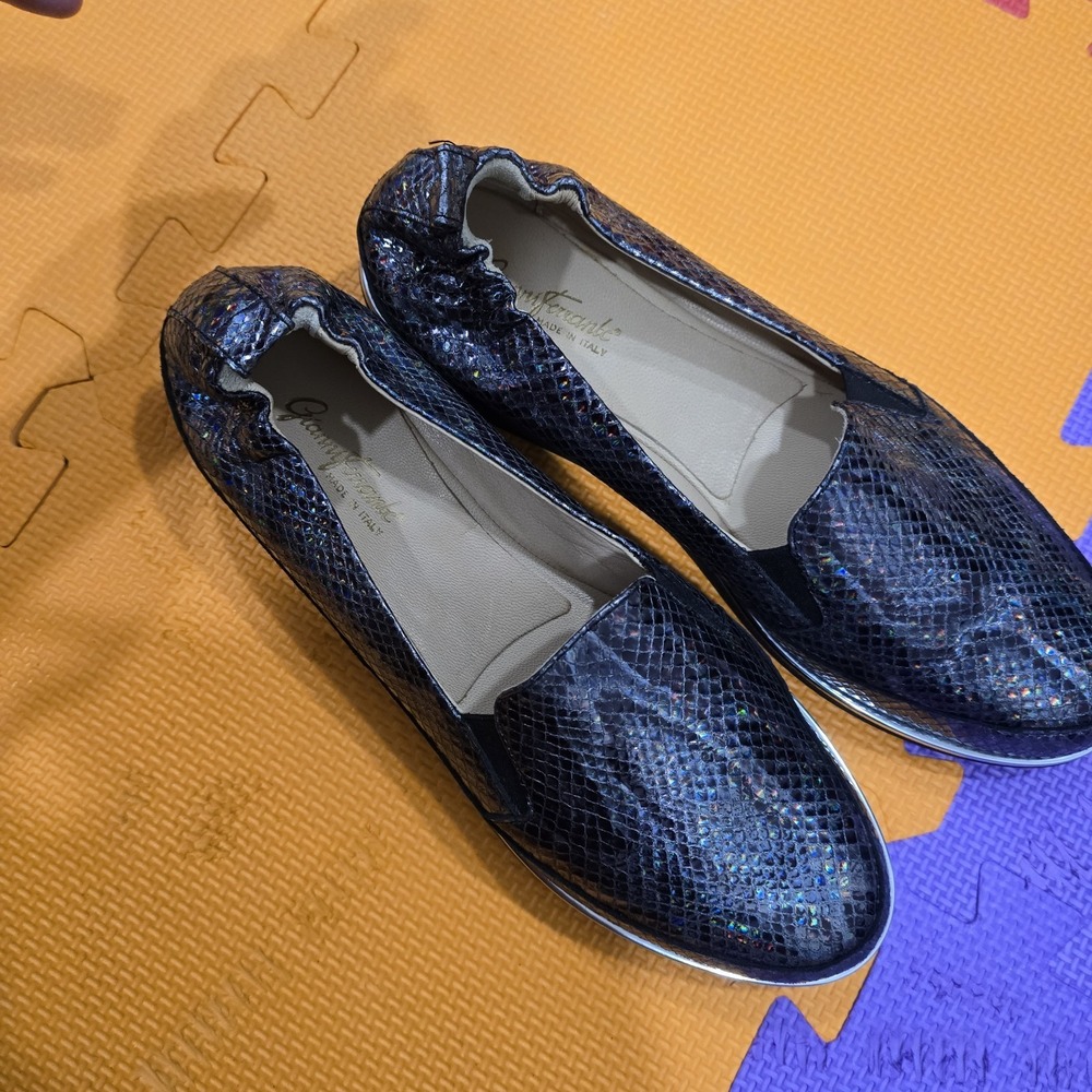 Gianni Ferrante Italy Women's Loafers Size 39 US 9.5-10 | 26cm Holographic Snake - Picture 3 of 12